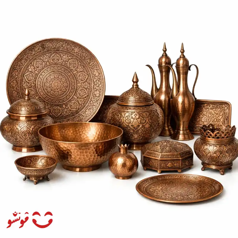 خرید صنایع دستی مسی نفیس اصل زنجان از فروشگاه قونشو
